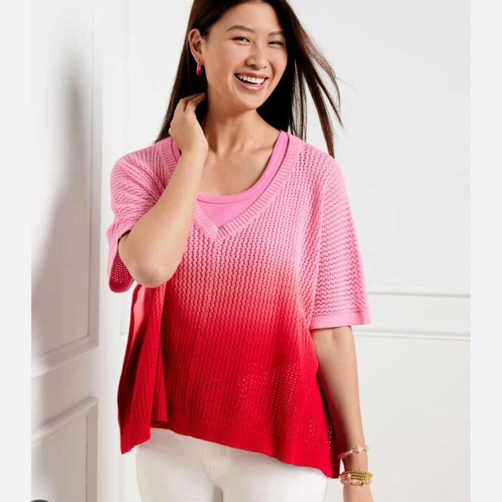 Talbots open stitch poncho